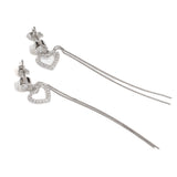 Heart Long Chain Danglers | 925 Silver Earrings for Women