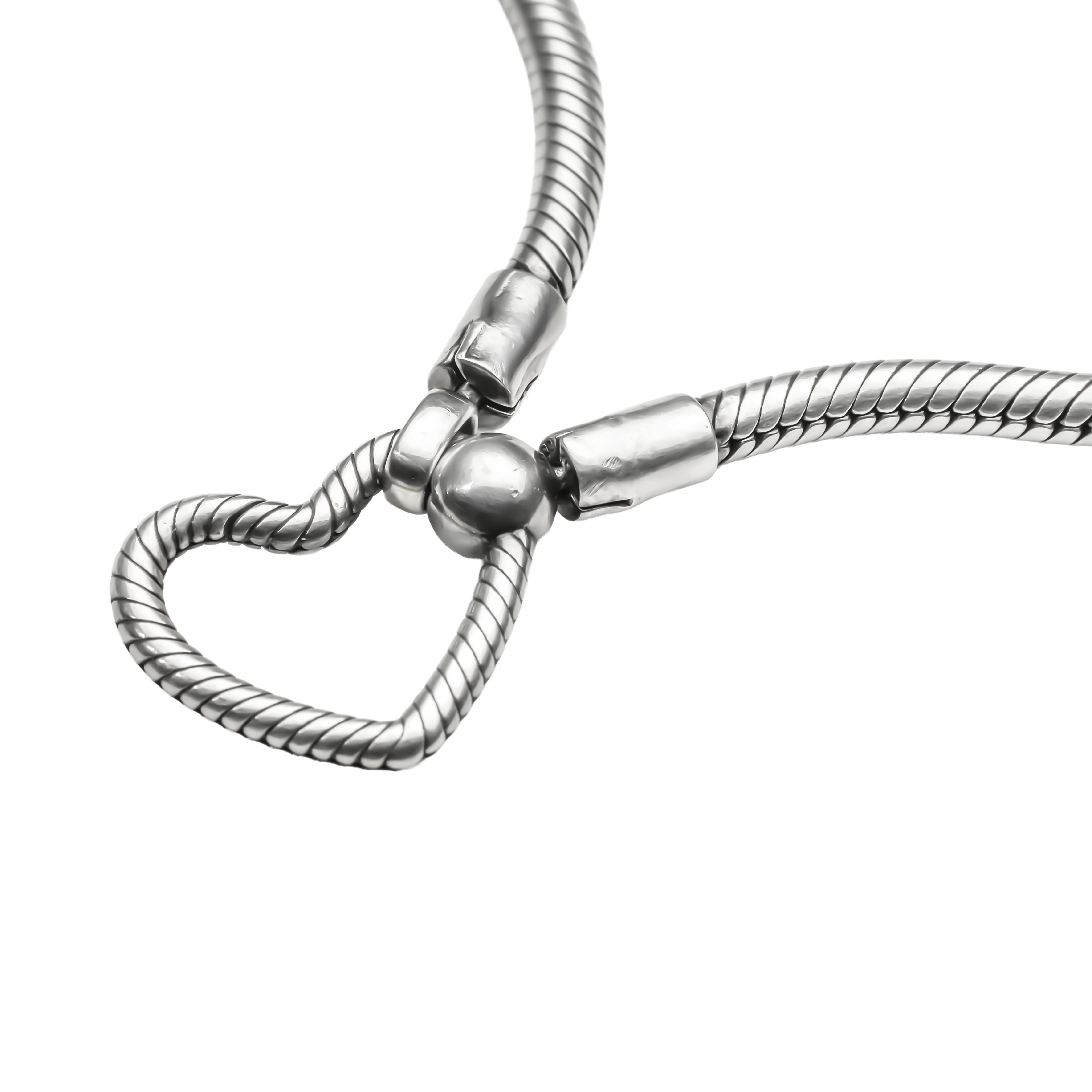 Heart Closure Snake Chain Bracelet | 925 Silver Charm bracelets for Women