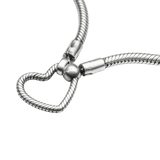 
Heart Closure Snake Chain Bracelet | 925 Silver Charm bracelets for Women
