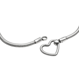 
Heart Closure Snake Chain Bracelet | 925 Silver Charm bracelets for Women
