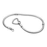 
Heart Closure Snake Chain Bracelet | 925 Silver Charm bracelets for Women
