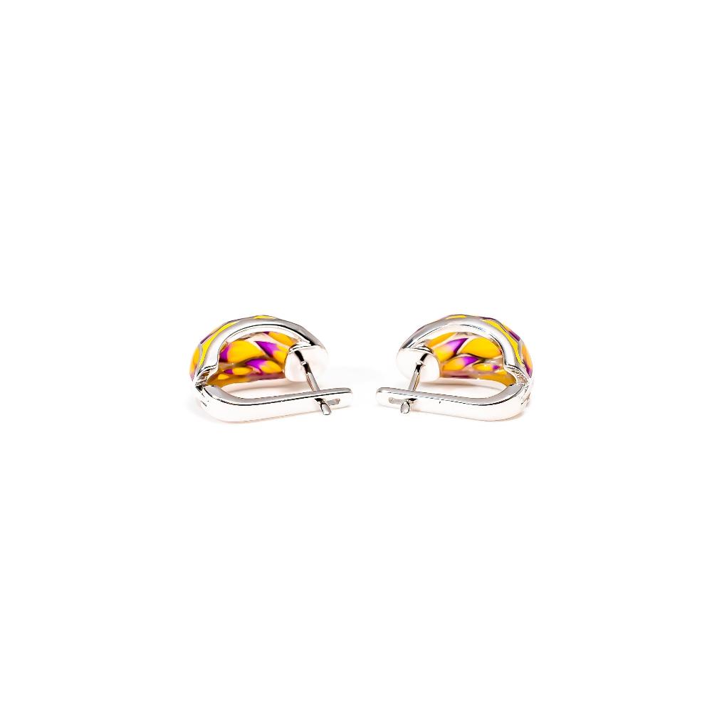 Silver earring, silver earring for women, Beautiful Silver earring, Oprata earrings, colorful hoops, 3d earring
