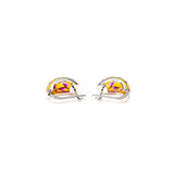 Silver earring, silver earring for women, Beautiful Silver earring, Oprata earrings, colorful hoops, 3d earring