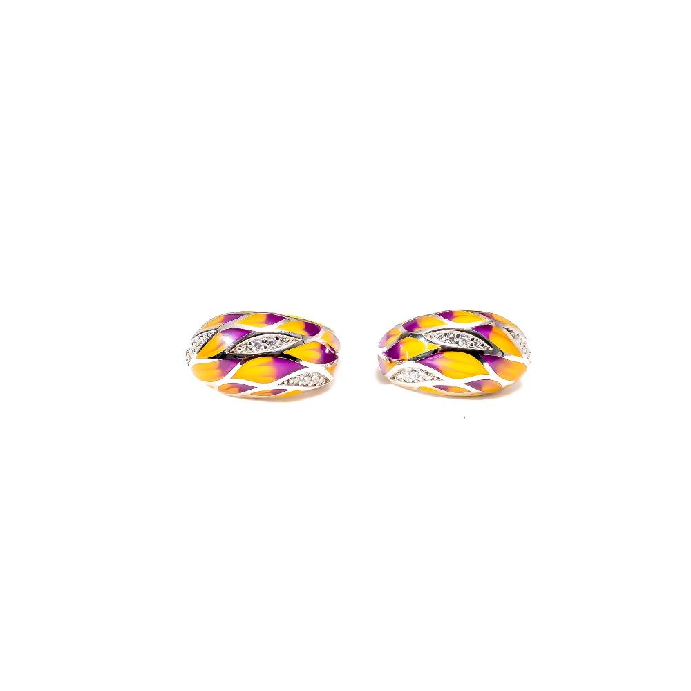Silver earring, silver earring for women, Beautiful Silver earring, Oprata earrings, colorful hoops, 3d earring