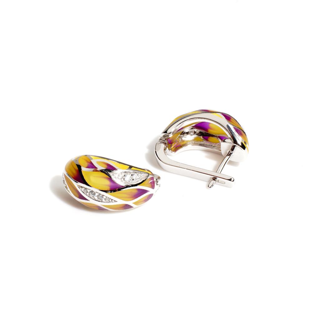 Silver earring, silver earring for women, Beautiful Silver earring, Oprata earrings, colorful hoops, 3d earring