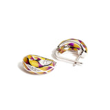 Silver earring, silver earring for women, Beautiful Silver earring, Oprata earrings, colorful hoops, 3d earring