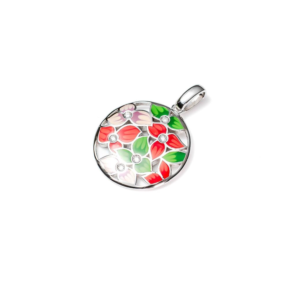 Silver pendant, silver pendant for women, Beautiful Silver pendant, Oprata pendant, colorful pendant, 3d pendant
