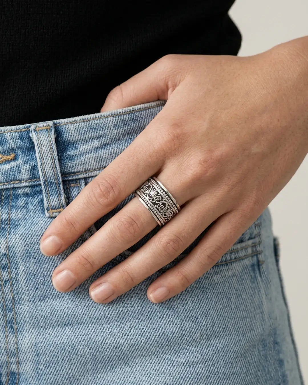 Artistic Filigree Fluid | 925 Silver Ring for Women & Men