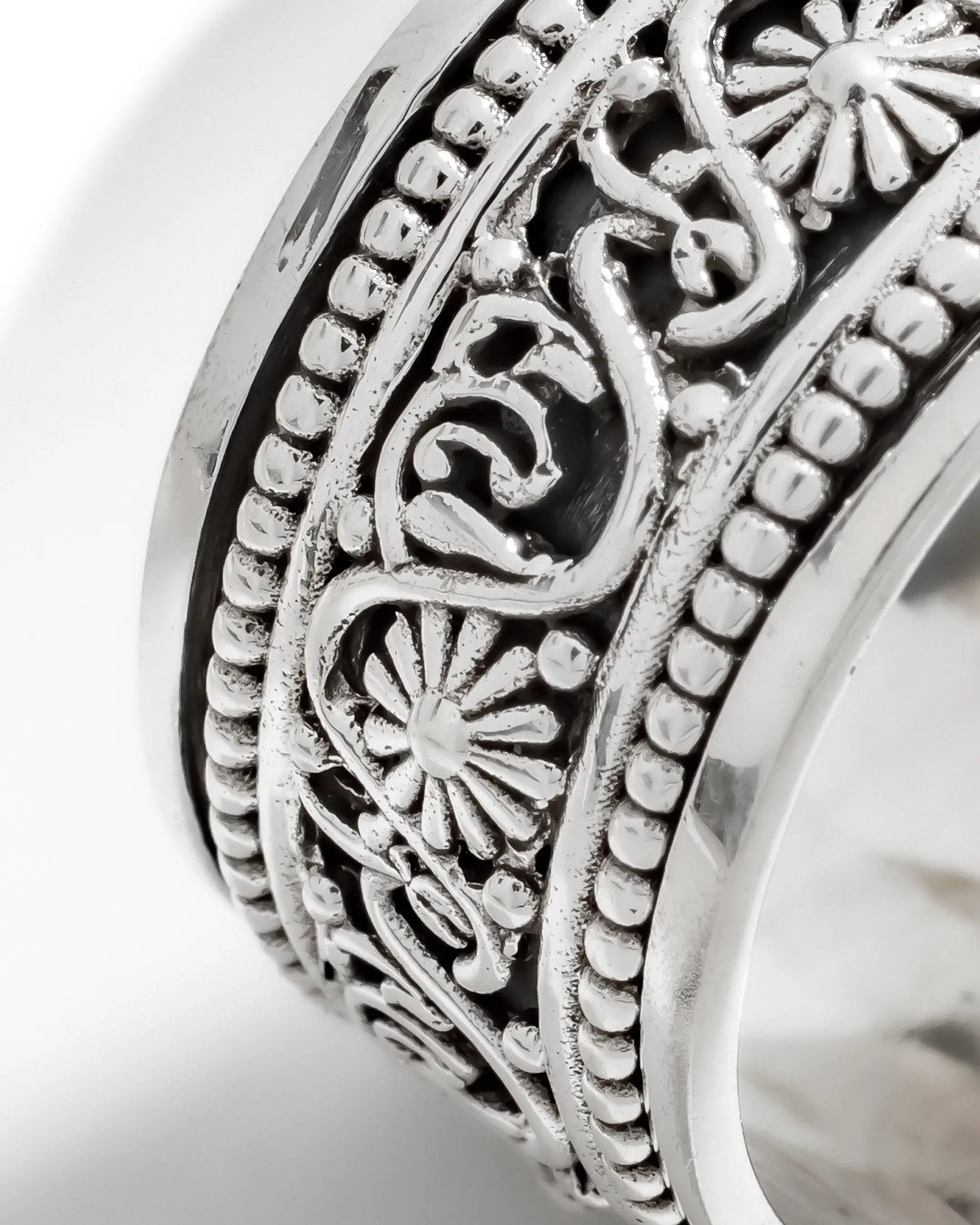 Artistic Filigree Fluid | 925 Silver Ring for Women & Men