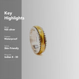 
  Buy Band in Border Fluid | 925 Silver Ring for Women & Men - FLUID RINGS Online In India
