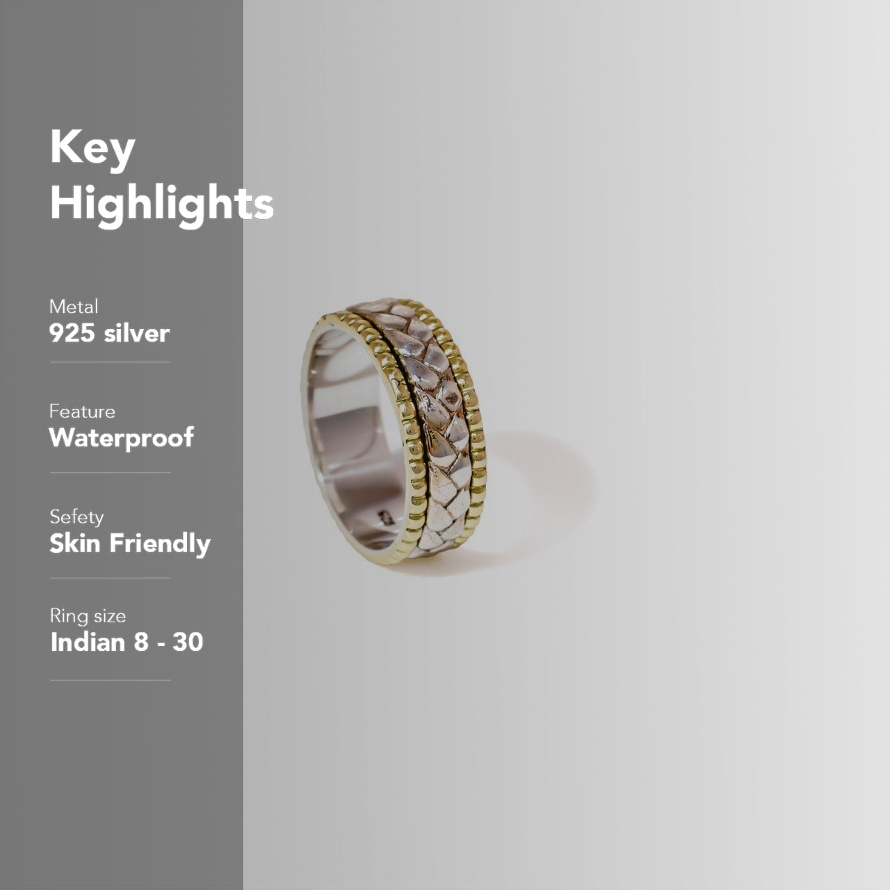 Beaded Braid Fluid | 925 Silver Ring for Women & Men
