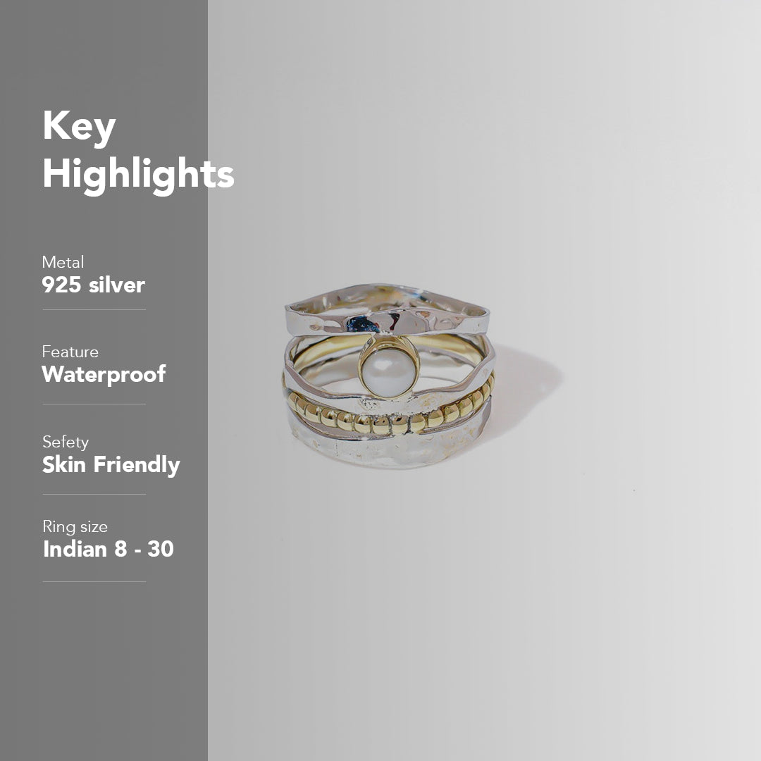 Beaded Spiral Fluid | 925 Silver Ring for Women & Men