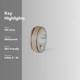
  Buy Brushed Fluid | 925 Silver Ring for Women & Men - ALL RINGS Online In India
