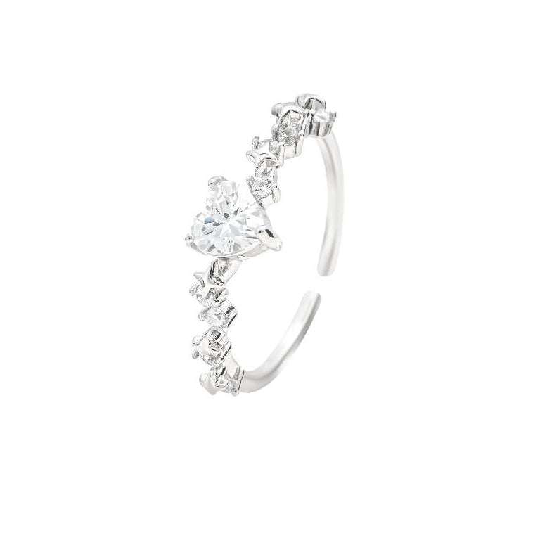 Diamond ring, Silver ring for woman, Beautiful Silver ring, Oprata ring, flower ring, Nature ring, Pearl ring