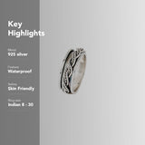 
  Buy Cascade Braid Fluid | 925 Silver Ring for Women & Men - ALL RINGS Online In India
