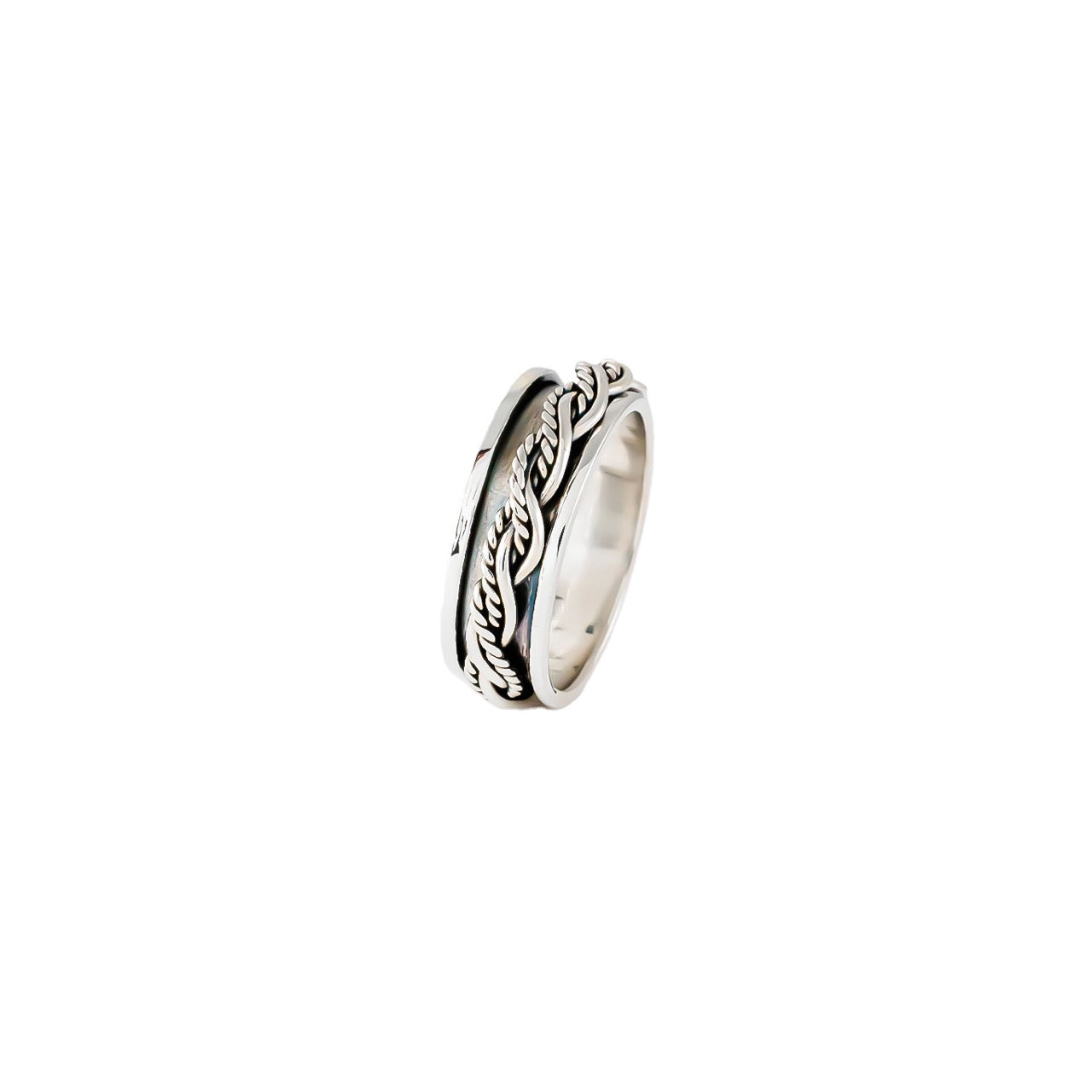 Cascade Braid Fluid | 925 Silver Couple Ring