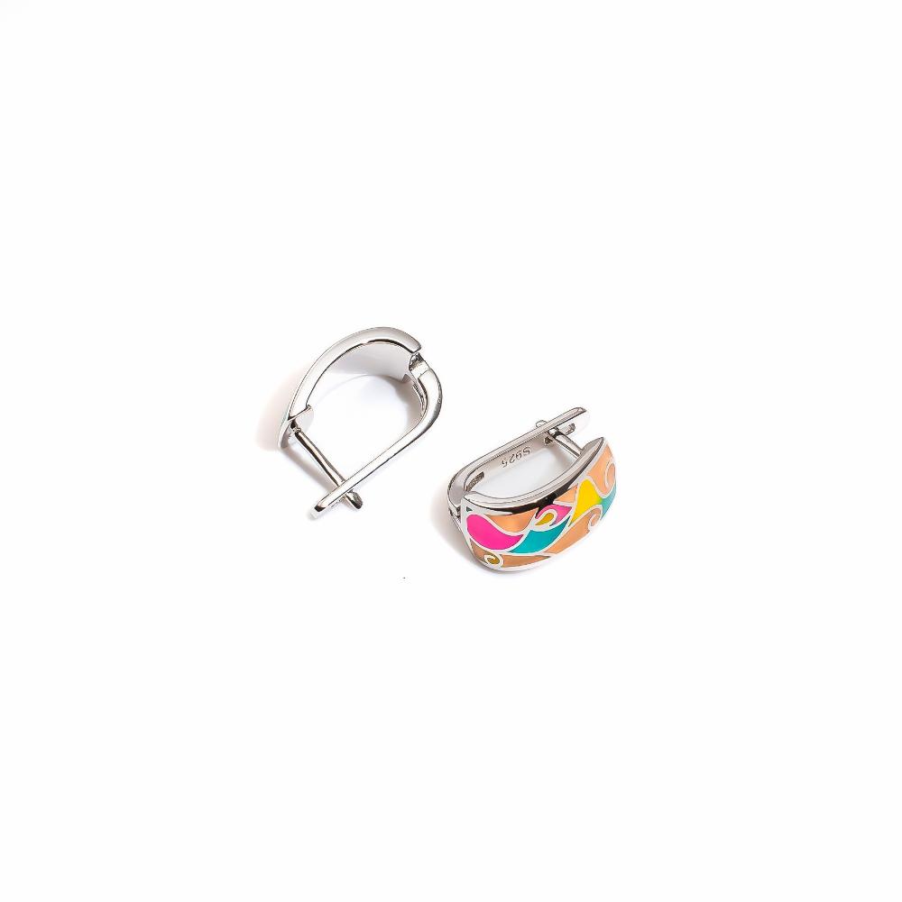 Silver earring, silver earring for women, Beautiful Silver earring, Oprata earrings, colorful hoops, 3d earring