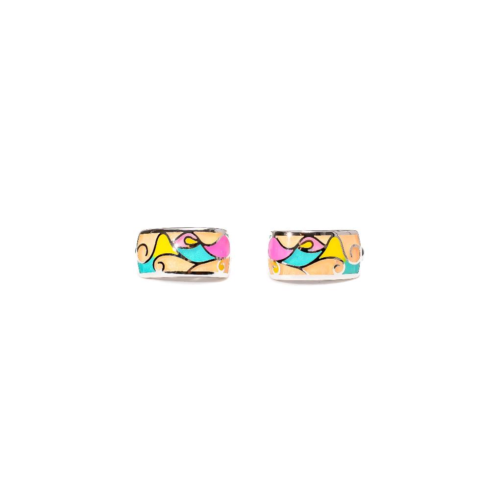 Silver earring, silver earring for women, Beautiful Silver earring, Oprata earrings, colorful hoops, 3d earring