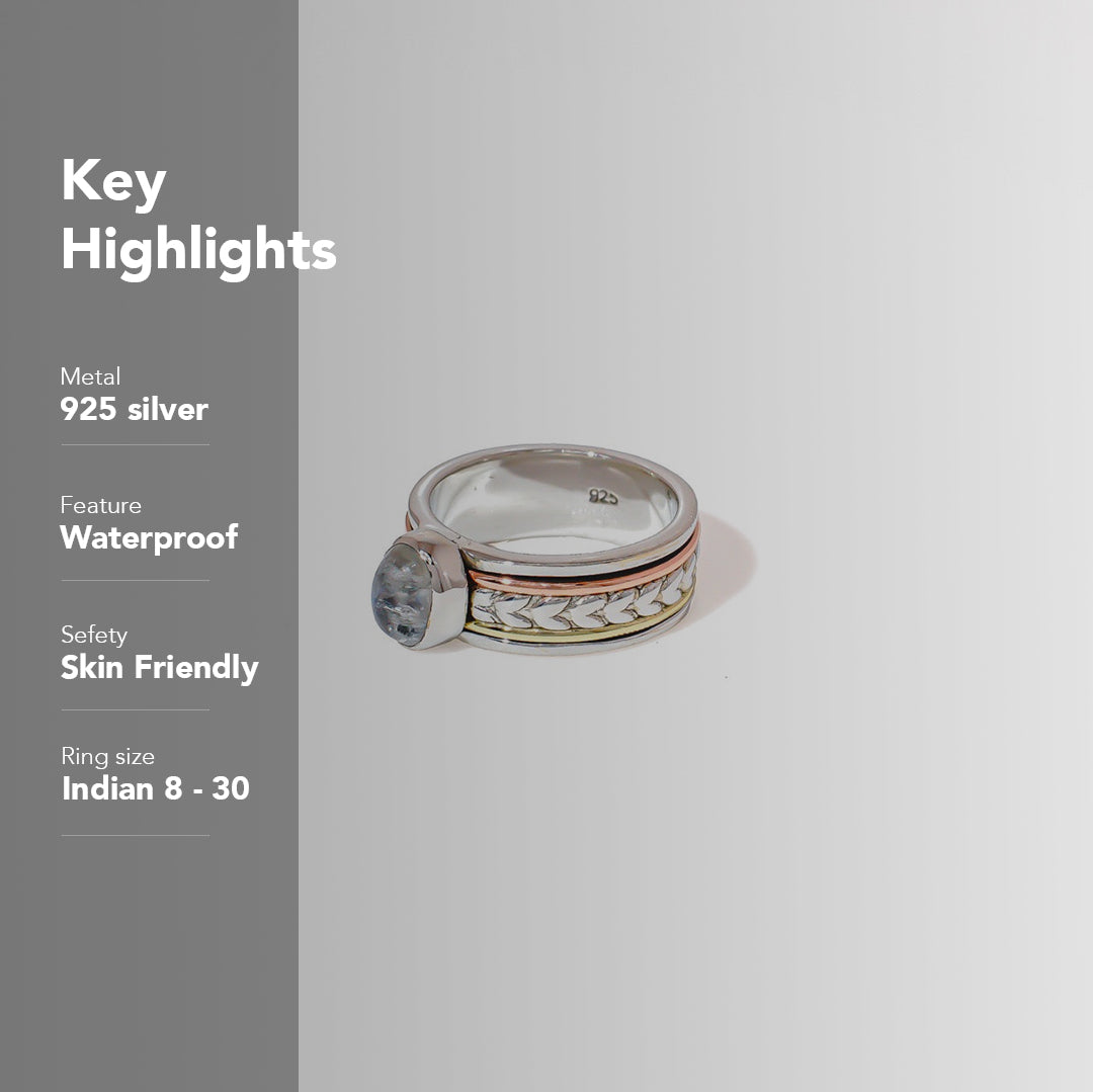 Clover Gem Fluid | 925 Silver Ring for Women & Men