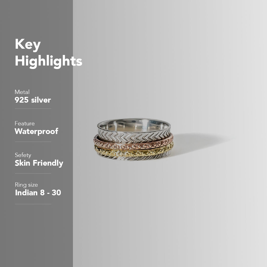 Colored Rolo Fluid | 925 Silver Ring for Women & Men