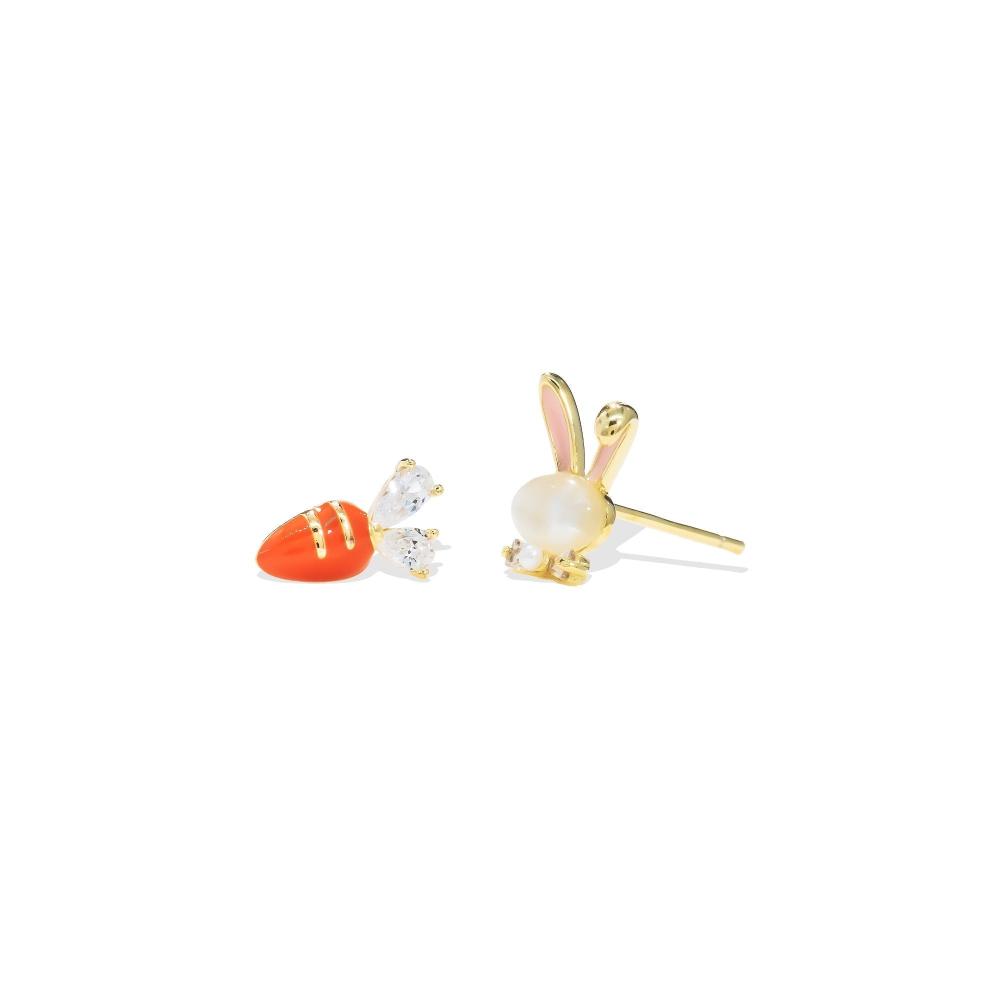 Silver earring, silver earring for women, Beautiful Silver earring, Oprata earrings, colorful hoops, 3d earring, BUNNY earring, RABBIT earring, 
