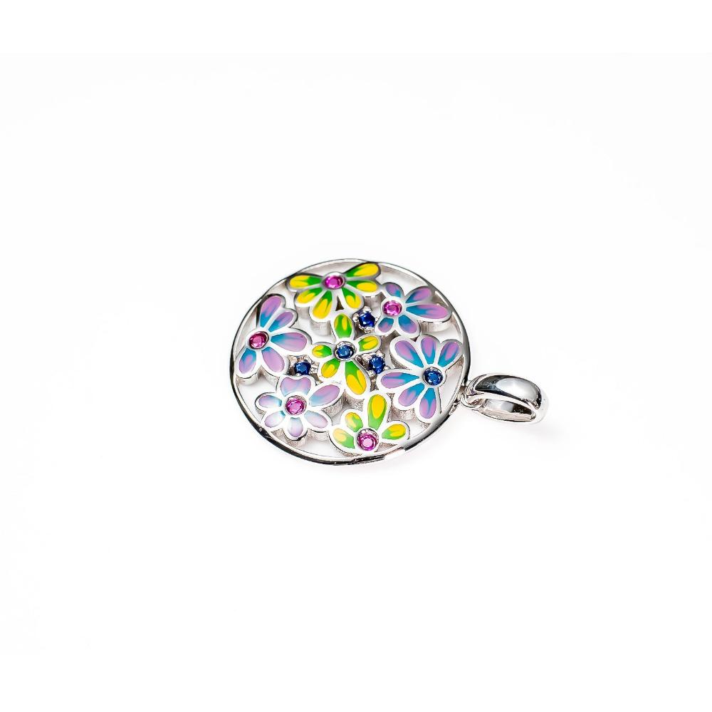Silver pendant, silver pendant for women, Beautiful Silver pendant, Oprata pendant, colorful pendant, 3d pendant