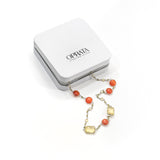 Lemon Qz & Carnelion Gemstone Necklace | 925 Silver for Woman