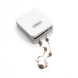 Smokey CZ & Biya Gemstone Necklace | 925 Silver for Woman