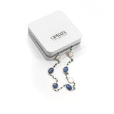 Lapis Malachite MOP Gemstone Necklace | 925 Silver for Woman