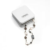Obsidian Smokey MOP Gemstone Necklace | 925 Silver for Woman