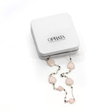 Tourmaline & Rose Quartz Gemstone Necklace | 925 Silver for Woman