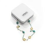 Lemon Qz & Corundum Gemstone Necklace | 925 Silver for Woman