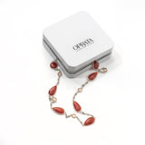 Red Onyx Cz labradorite Gemstone Necklace | 925 Silver for Woman