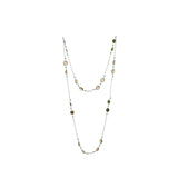 
Lemon Qz & Copper TQ Long Gemstone Necklace | 925 Silver for Woman
