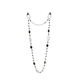 
  Black Onyx & MOP Gemstone Necklace | 925 Silver for Woman - OPRATA
