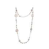 Tourmaline & Rose Quartz Gemstone Necklace | 925 Silver for Woman