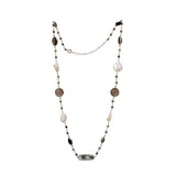 Obsidian Smokey MOP Gemstone Necklace | 925 Silver for Woman