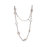 Rose Qz & Garnet Gemstone Necklace | 925 Silver for Woman