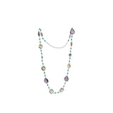 
  Amethyst Lemon Qz & Green Amethyst Gemstone Necklace | 925 Silver for Woman - OPRATA
