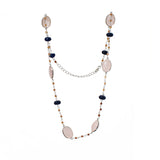 Rose Qz Onyx & Hessonite Gemstone Necklace | 925 Silver for Woman
