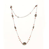Smokey CZ & Biya Gemstone Necklace | 925 Silver for Woman