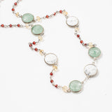 Cherry Qz, Ctrine, Cz & Howlite Gemstone Necklace | 925 Silver for Woman