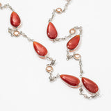 Red Onyx Cz labradorite Gemstone Necklace | 925 Silver for Woman