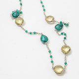 Lemon Qz & Corundum Gemstone Necklace | 925 Silver for Woman