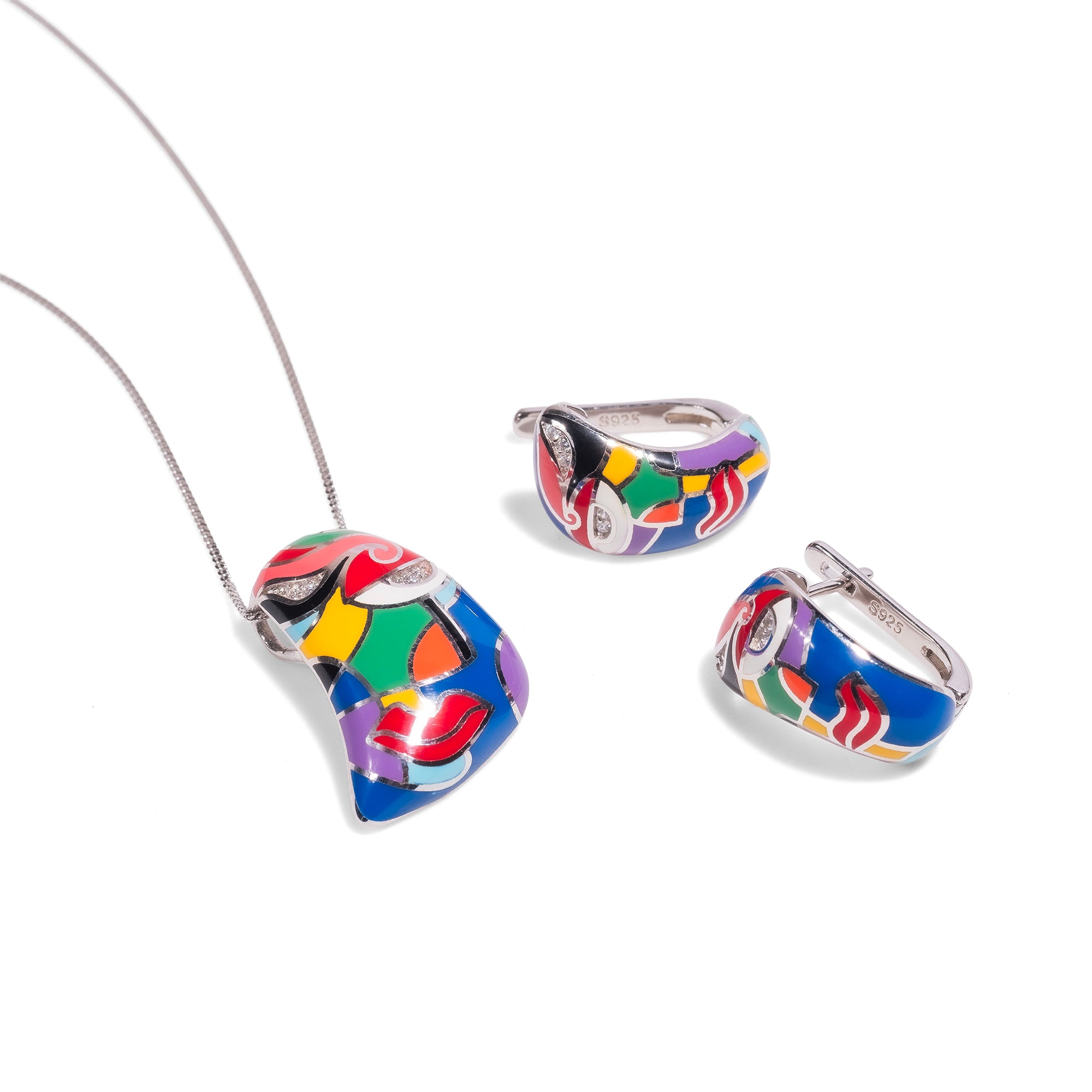 Lisette | 925 Silver Earrings and Pendant set for Women