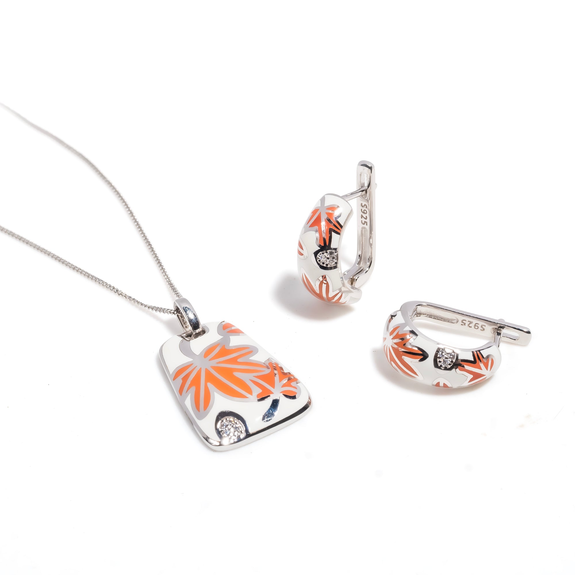 Aleanna | 925 Silver Earrings and Pendant set for Women