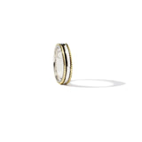 Twisted Gold Border Fluid Ring | Hallmark 925 Silver