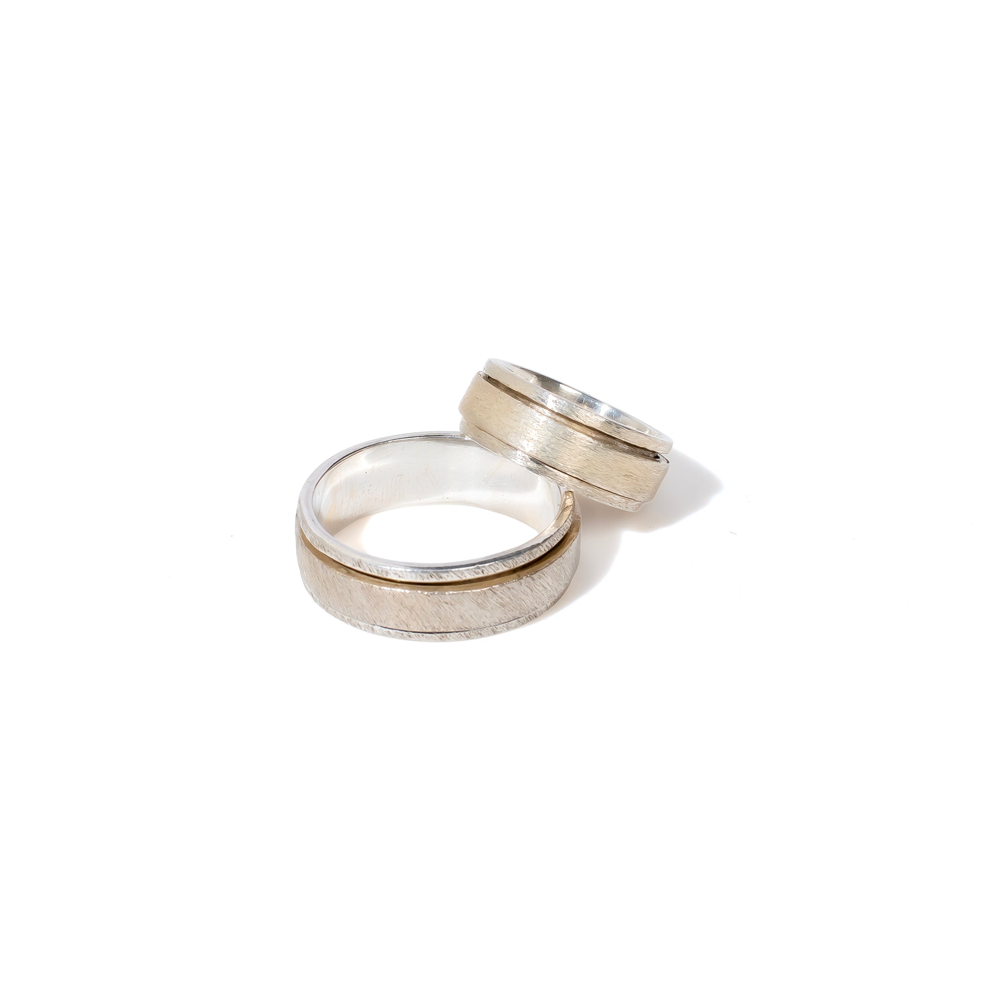 Brushed Fluid | 925 Silver Couple Ring