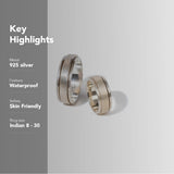 
  Buy Brushed Fluid | 925 Silver Couple Ring - VALENTINE Online In India
