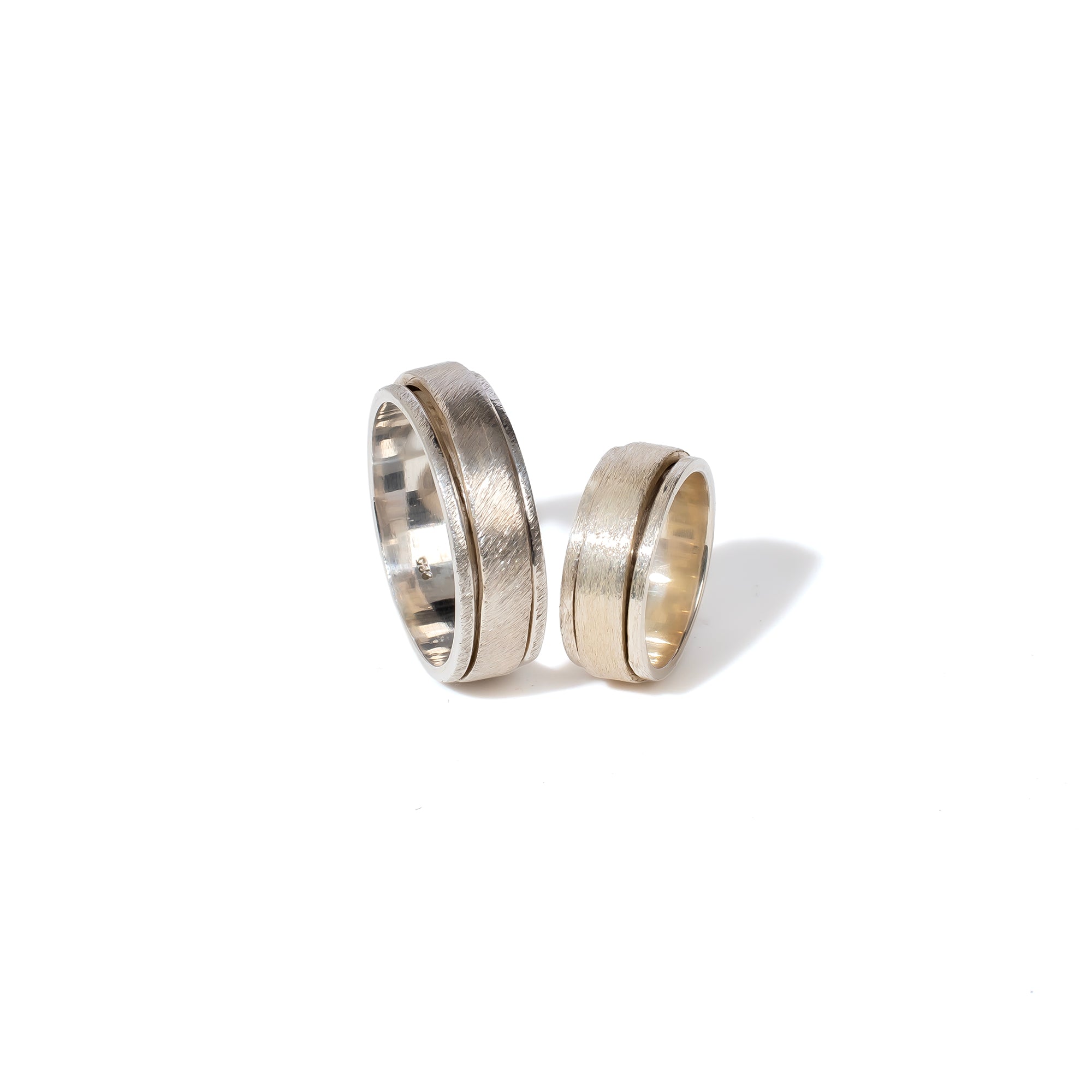 Brushed Fluid | 925 Silver Couple Ring